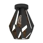 Eglo Plafonnier Carlton 1 Échantillon Noir Cuivre | IP20 - Convient pour 1x E27 
